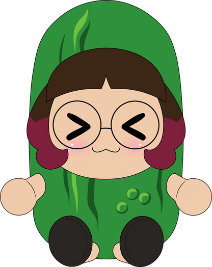 Skeptical Pickle Plush (9in)