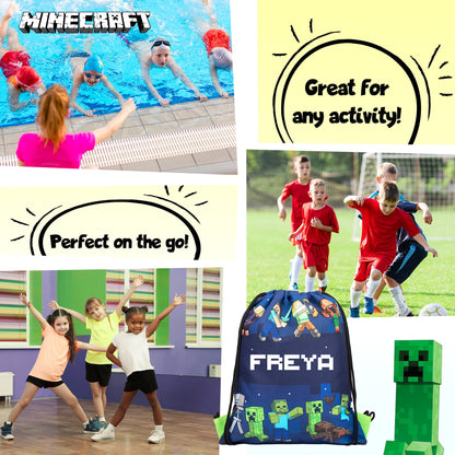 Official Minecraft Minecraft bleu Sac à cordon | enfant PE Sac