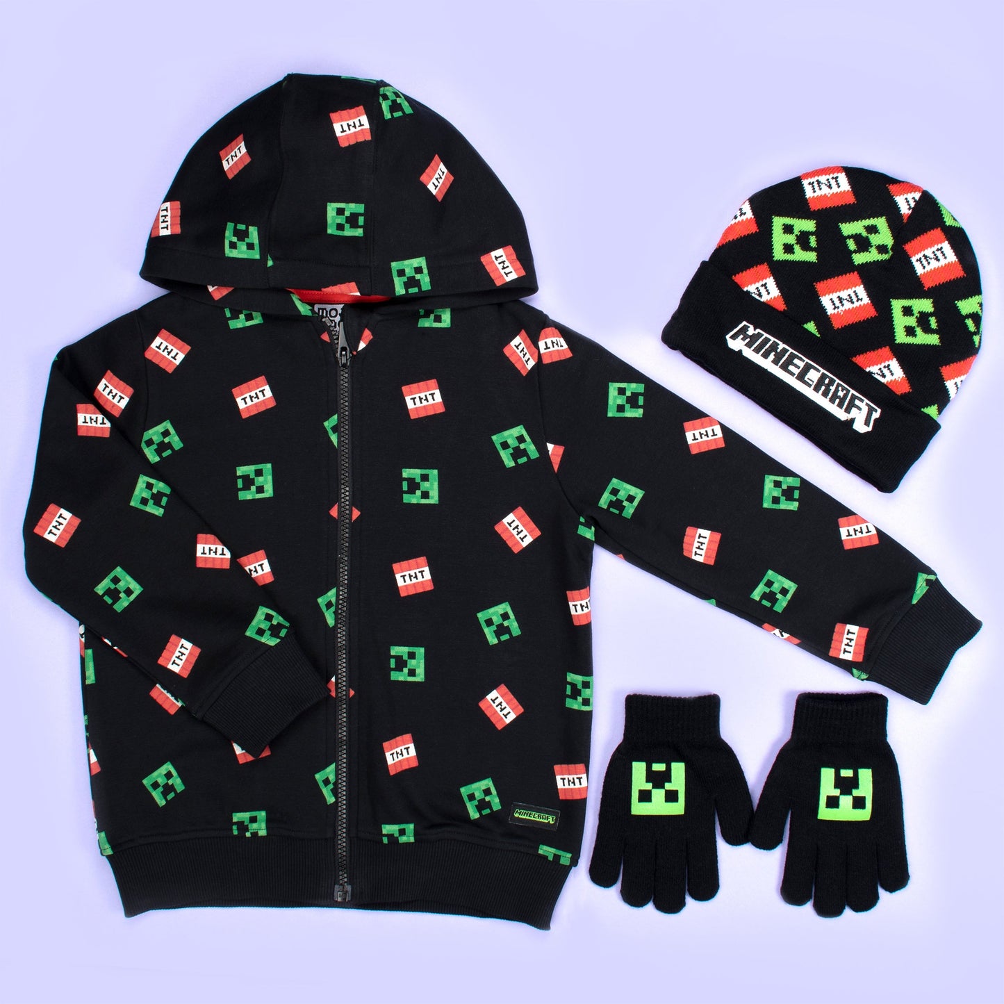 Minecraft Hat & Gloves Set