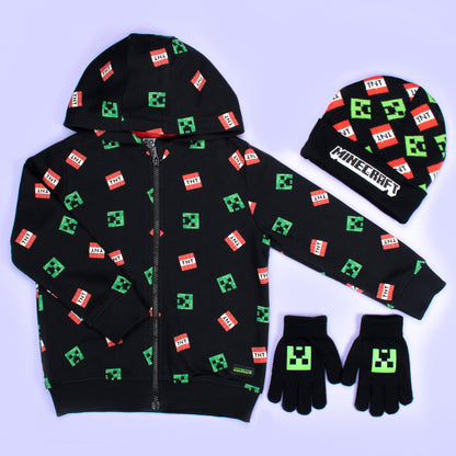 Minecraft Hat & Gloves Set