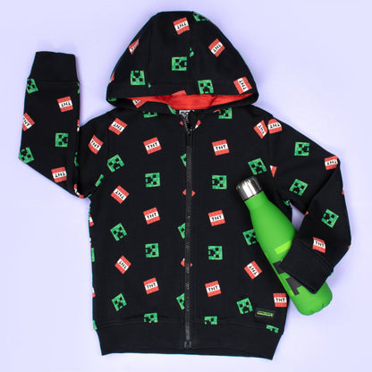 Minecraft Zipped Sweat à capuche – noir