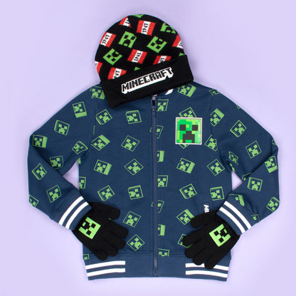 Minecraft Hat & Gloves Set