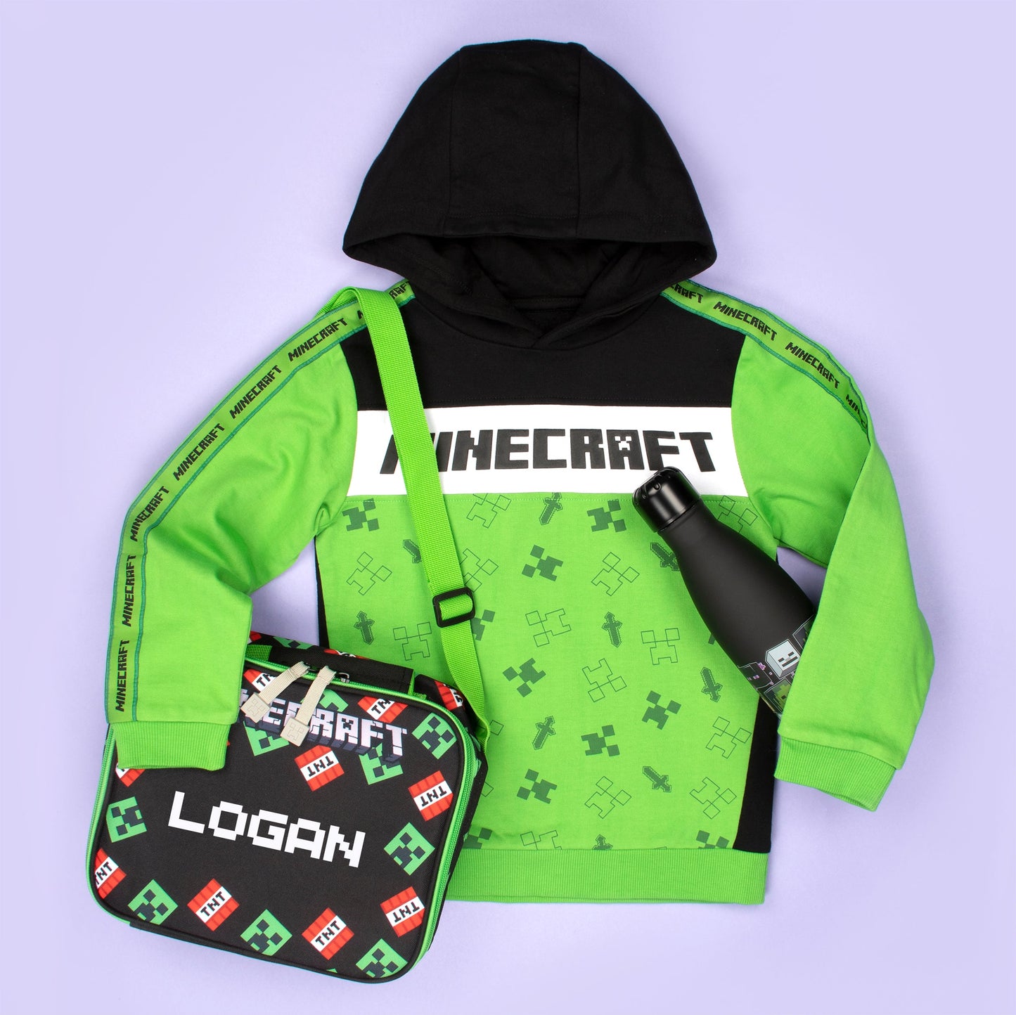 Minecraft Sweat à capuche – vert/noir