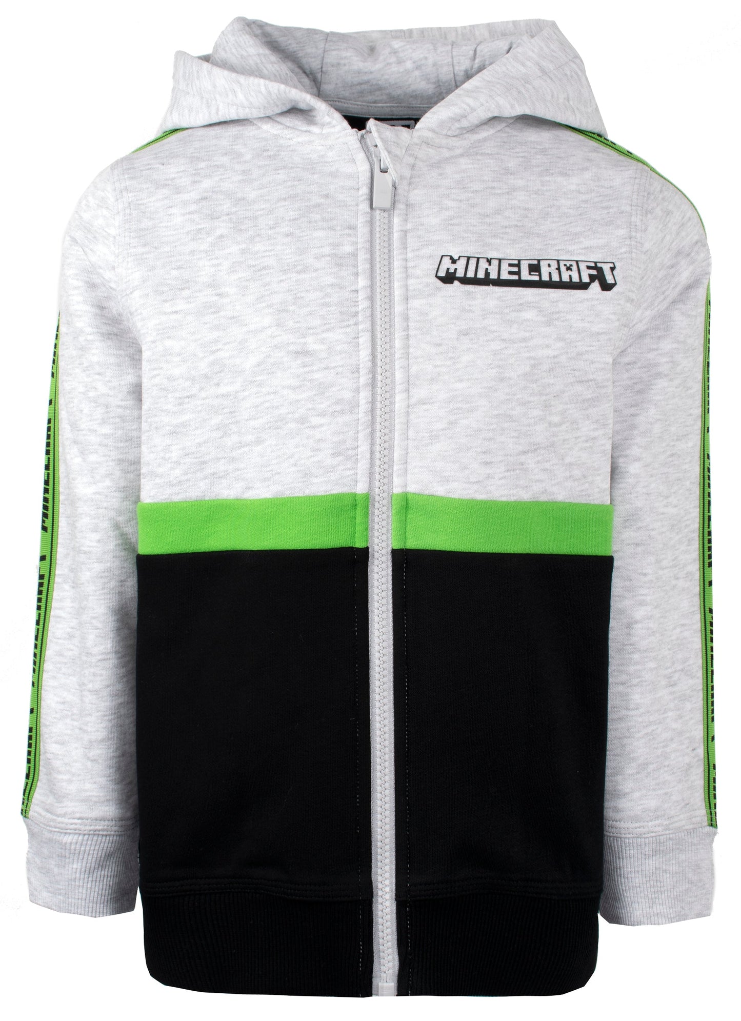 Minecraft Zipped Sweat à capuche – gris and noir