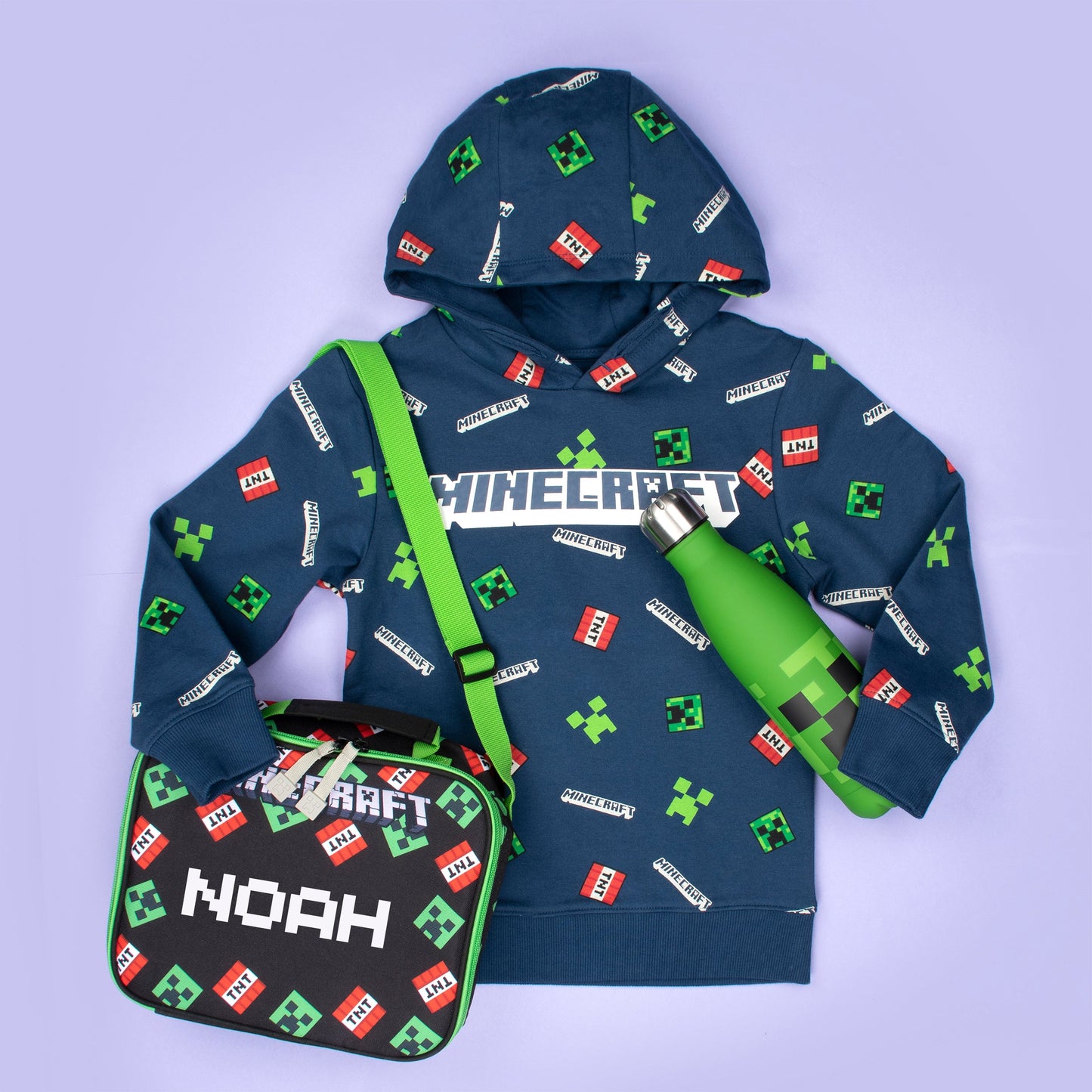 Minecraft Creeper Pattern Sweat à capuche – Navy