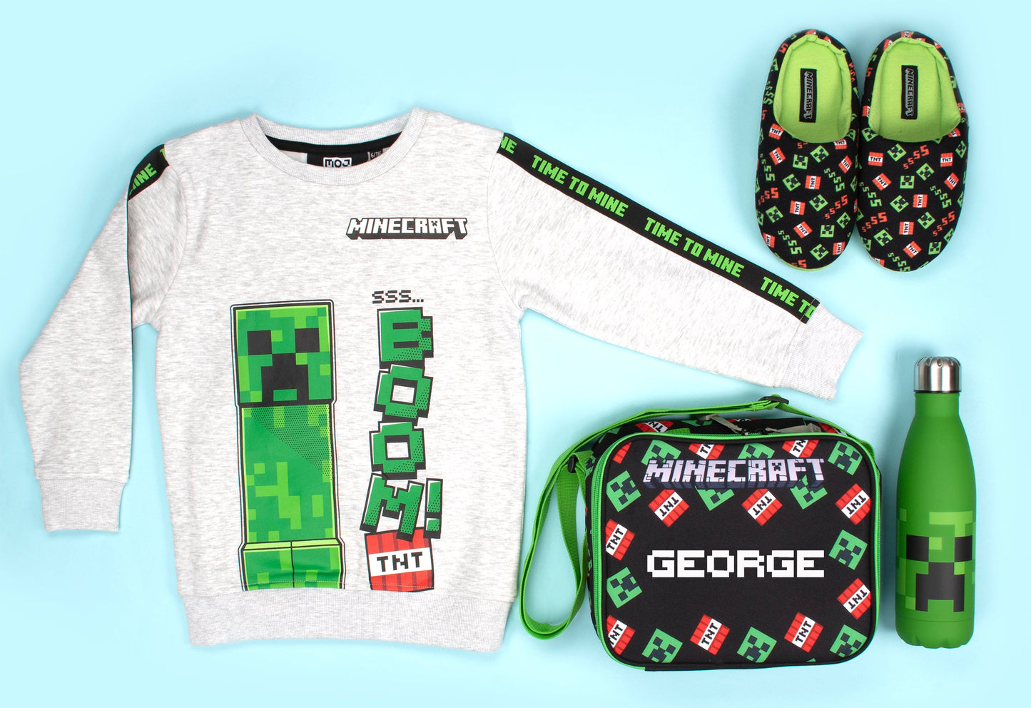 Minecraft vert Creeper Sweatshirt – gris