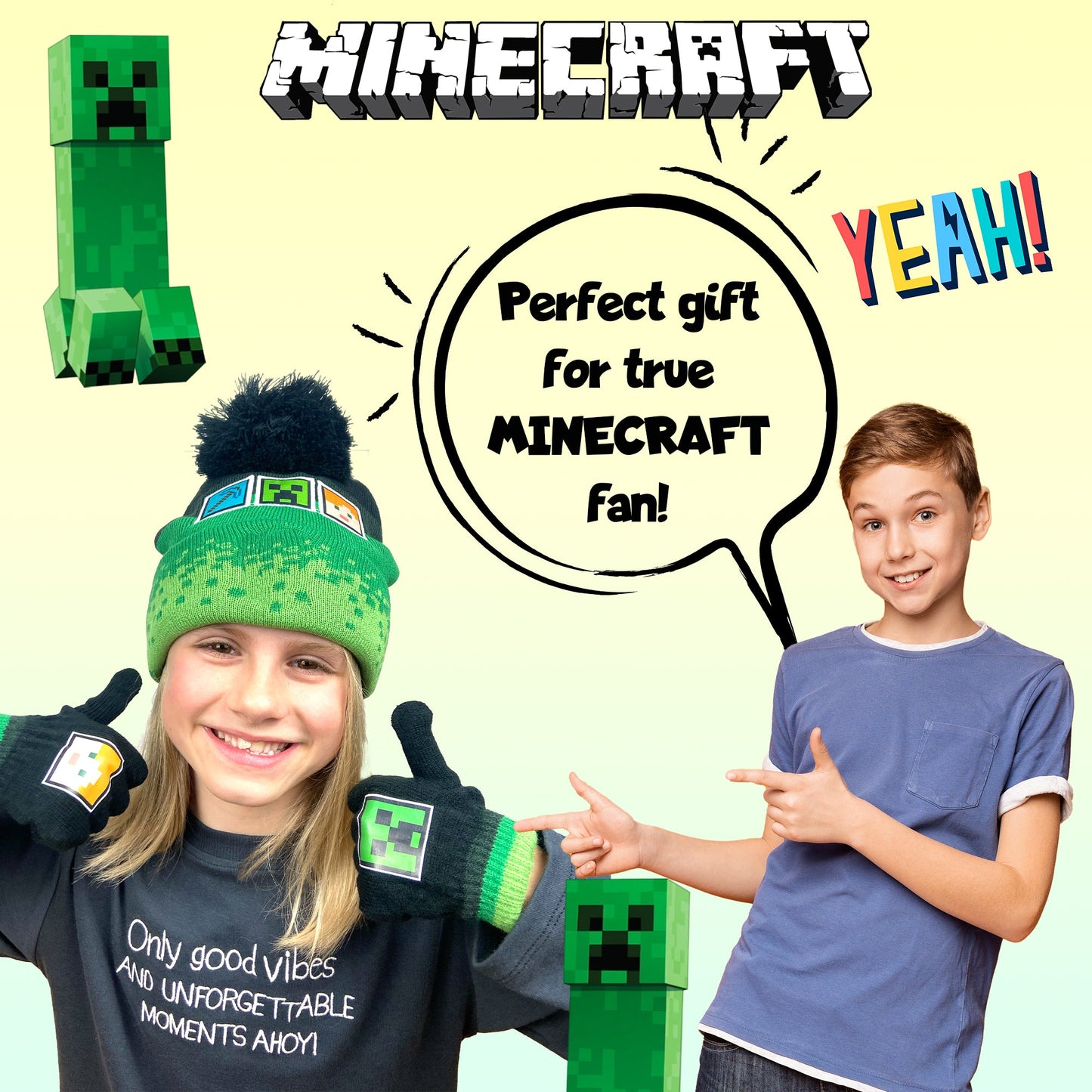 Minecraft – Children's Hat & Gloves Set