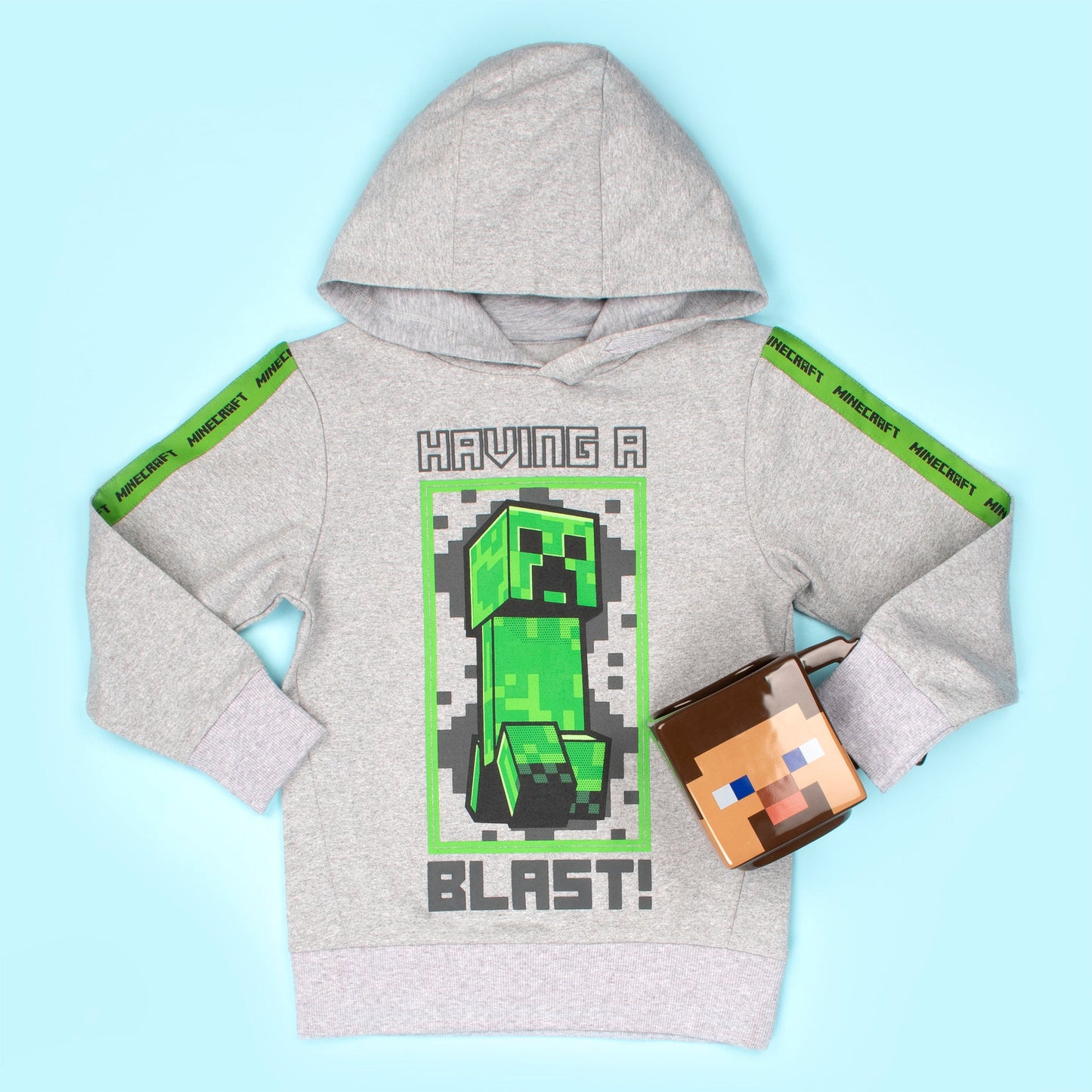 Minecraft vert Creeper Sweat à capuche – gris