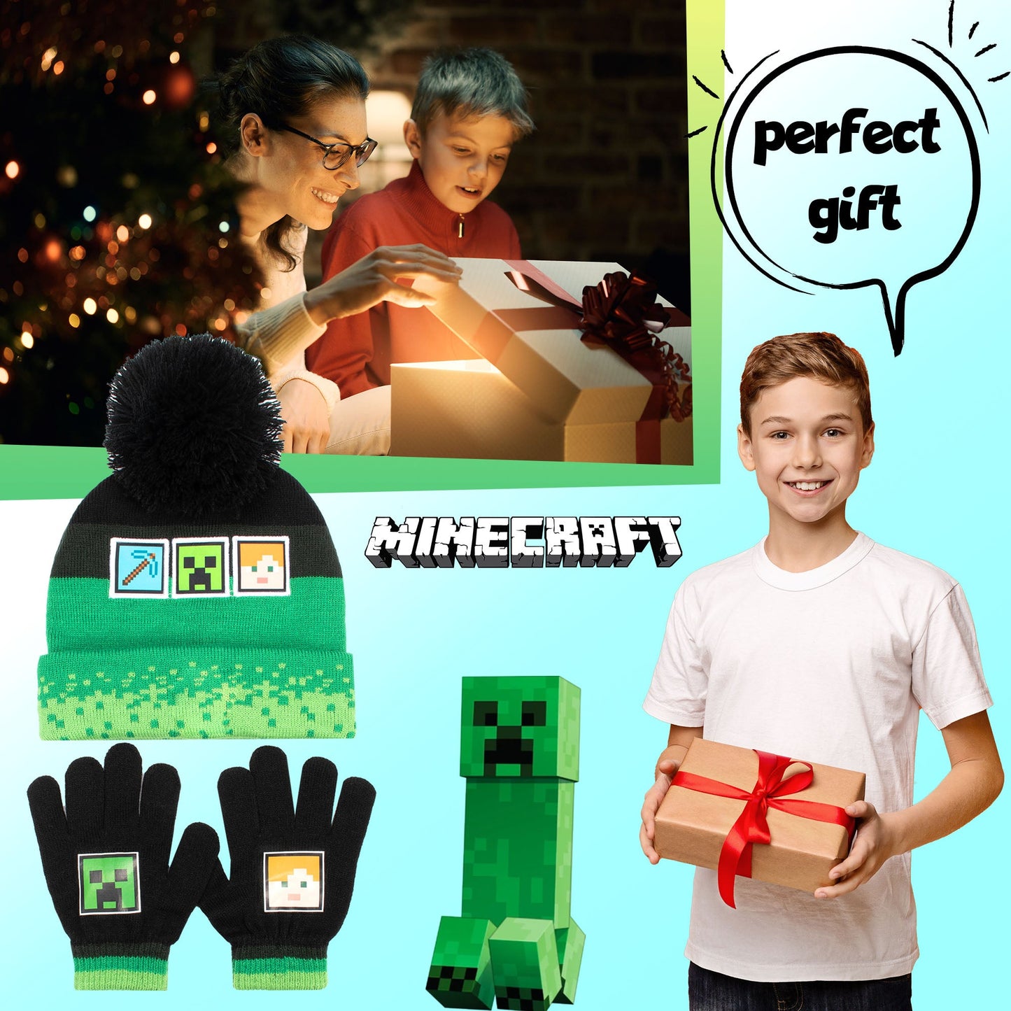 Minecraft – Children's Hat & Gloves Set