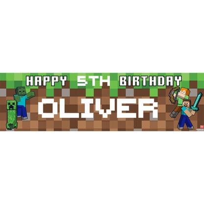Minecraft Birthday Banner