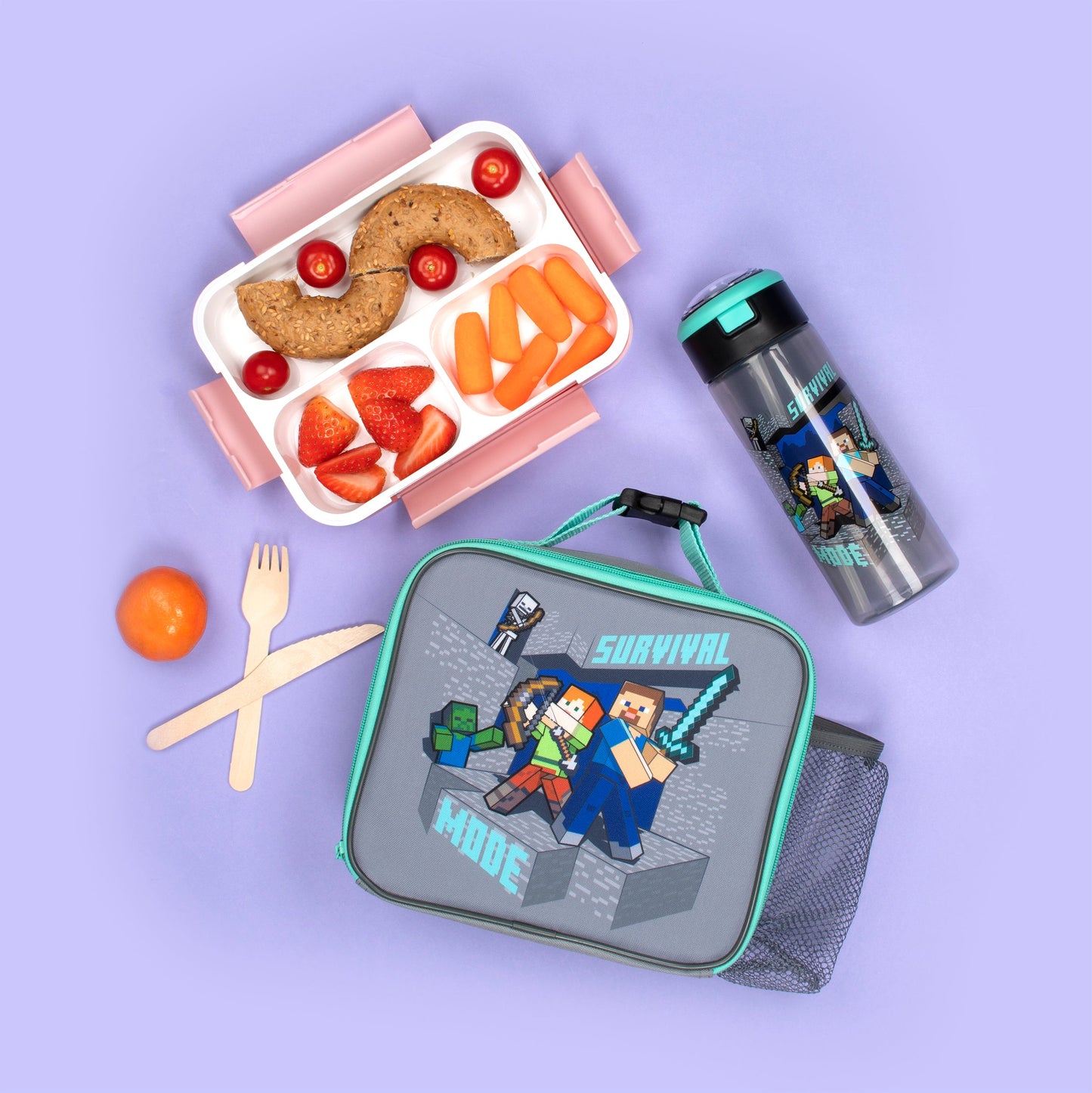 Minecraft Sac repas with Mesh Pocket – Steve & Alex