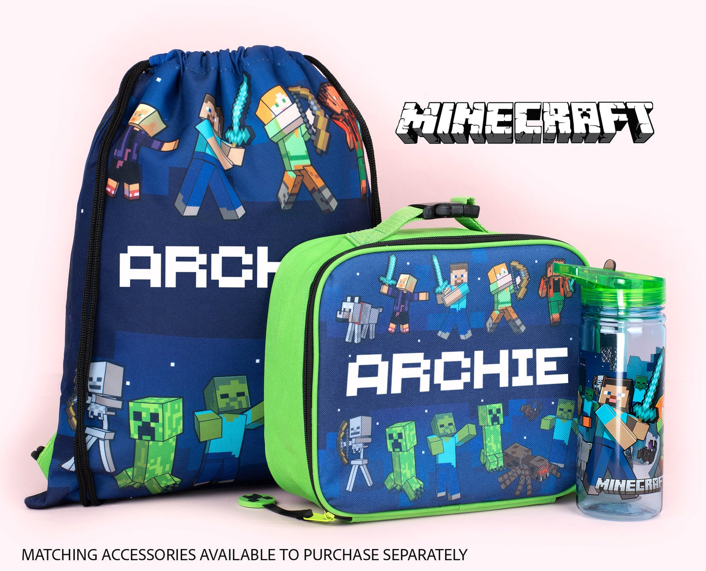Sac repas – Minecraft bleu