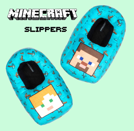 Chaussons enfant – Minecraft 3D – Alex et Steve
