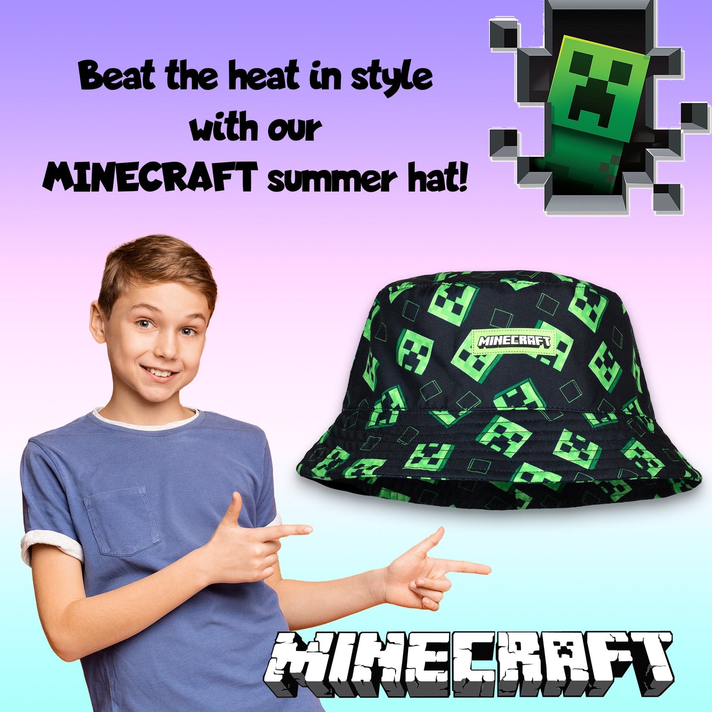Casquette enfant – Minecraft Bucket Hat