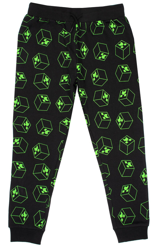 Pantalon de jogging Minecraft – noir & vert Pattern