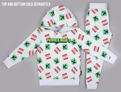 Minecraft Creeper Pattern Sweat à capuche – gris