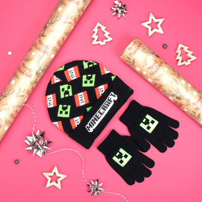 Minecraft Hat & Gloves Set