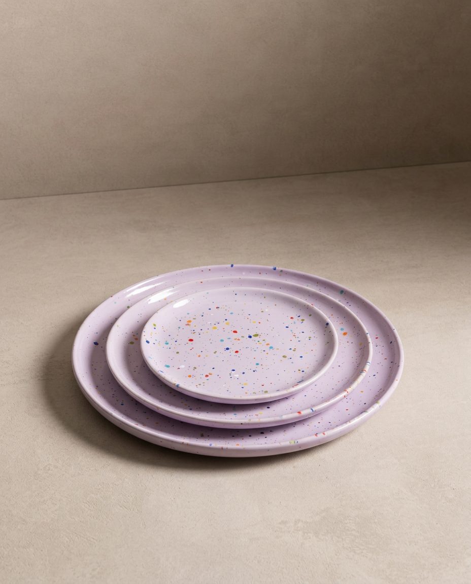 New Party Bread Plate 17cm Lilac