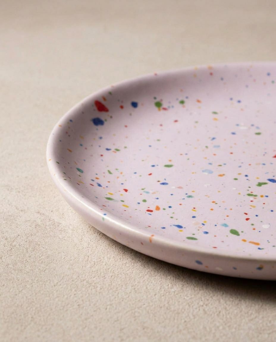 New Party Bread Plate 17cm Lilac