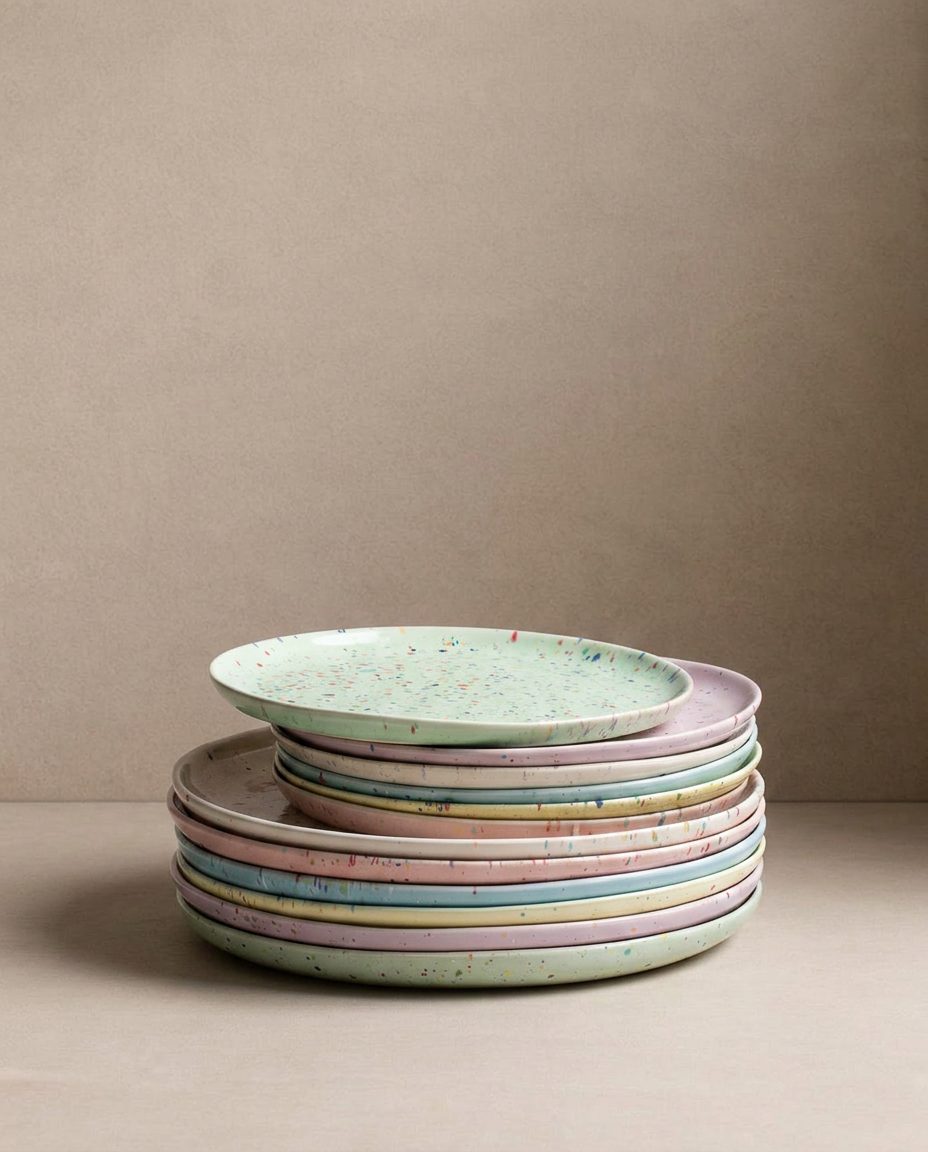 New Party Stoneware Set 30 Pieces Mixed Color