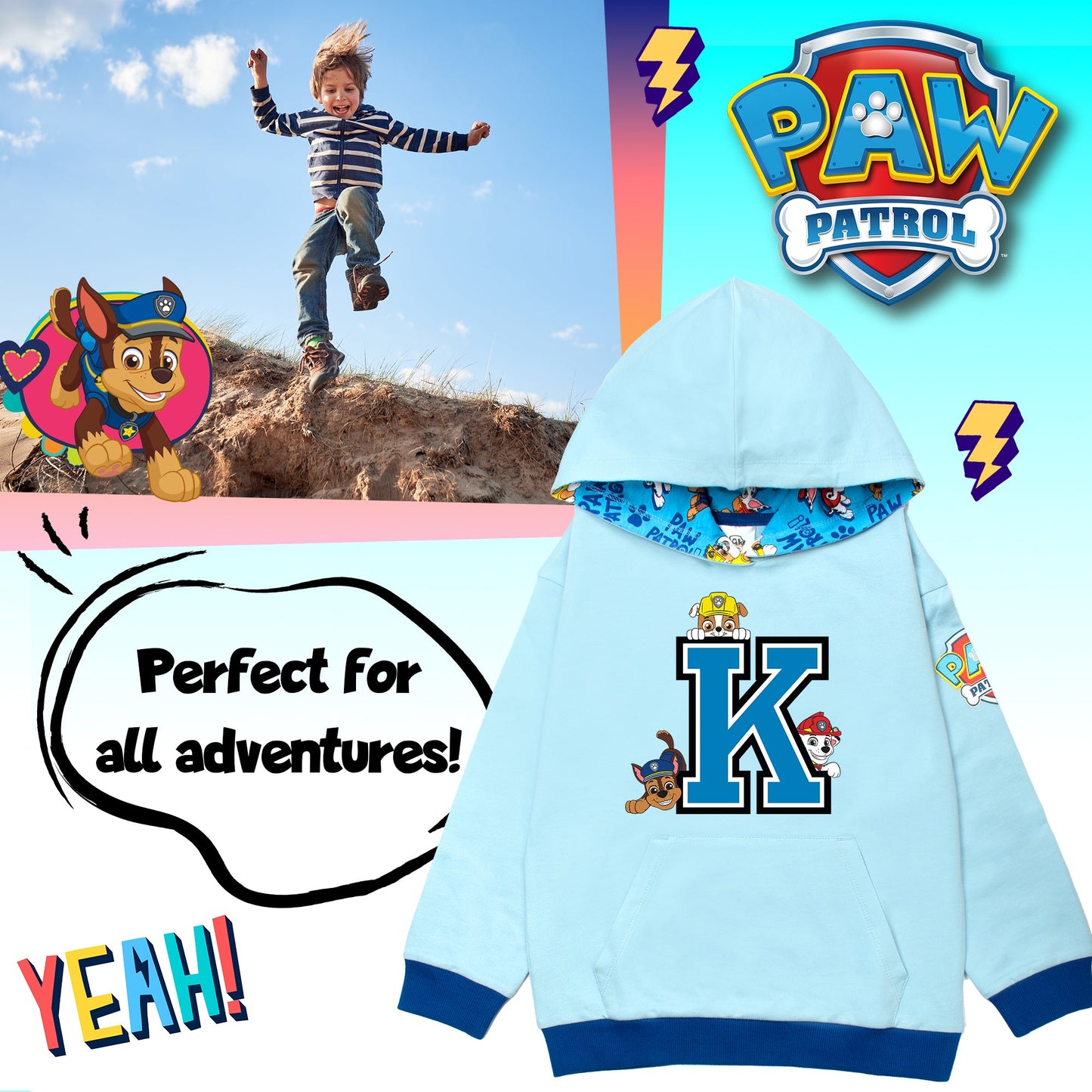 Pat’ Patrouille Sweat à capuche garçon-bleu