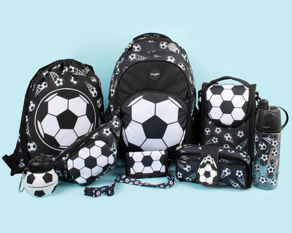 Sac à cordon avec bandoulière – football noir