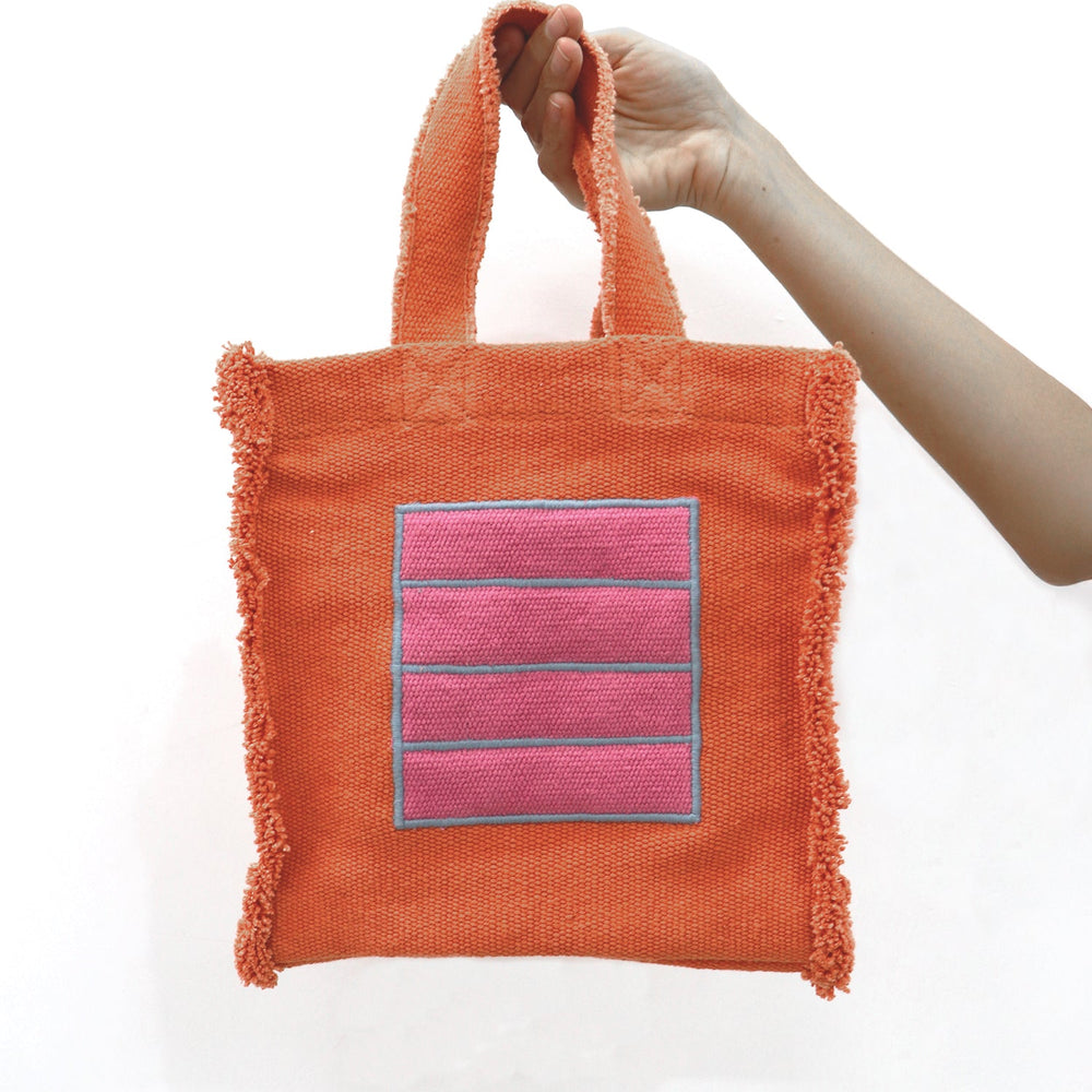 Sac à main textile orange Cell – Oli&Carol x Peter Halley
