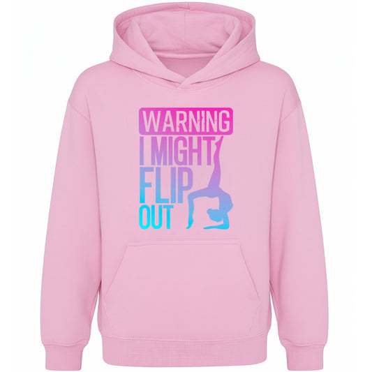 Fringoo Gymnastic Sweat à capuche for enfant Cotton Rich Soft Hooded Sweatshirt- Gymnastic Flip out- rose
