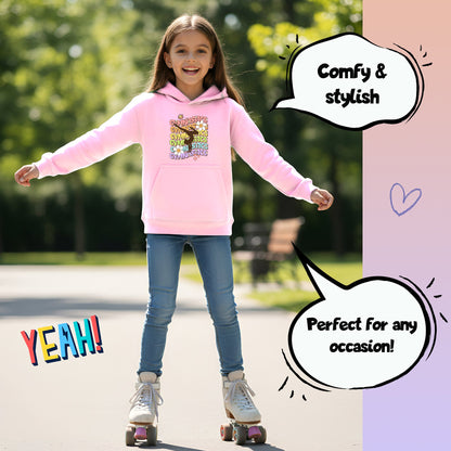 Fringoo Gymnastic Sweat à capuche for enfant Cotton Rich Soft Hooded Sweatshirt- Gymnastic Daisy- rose