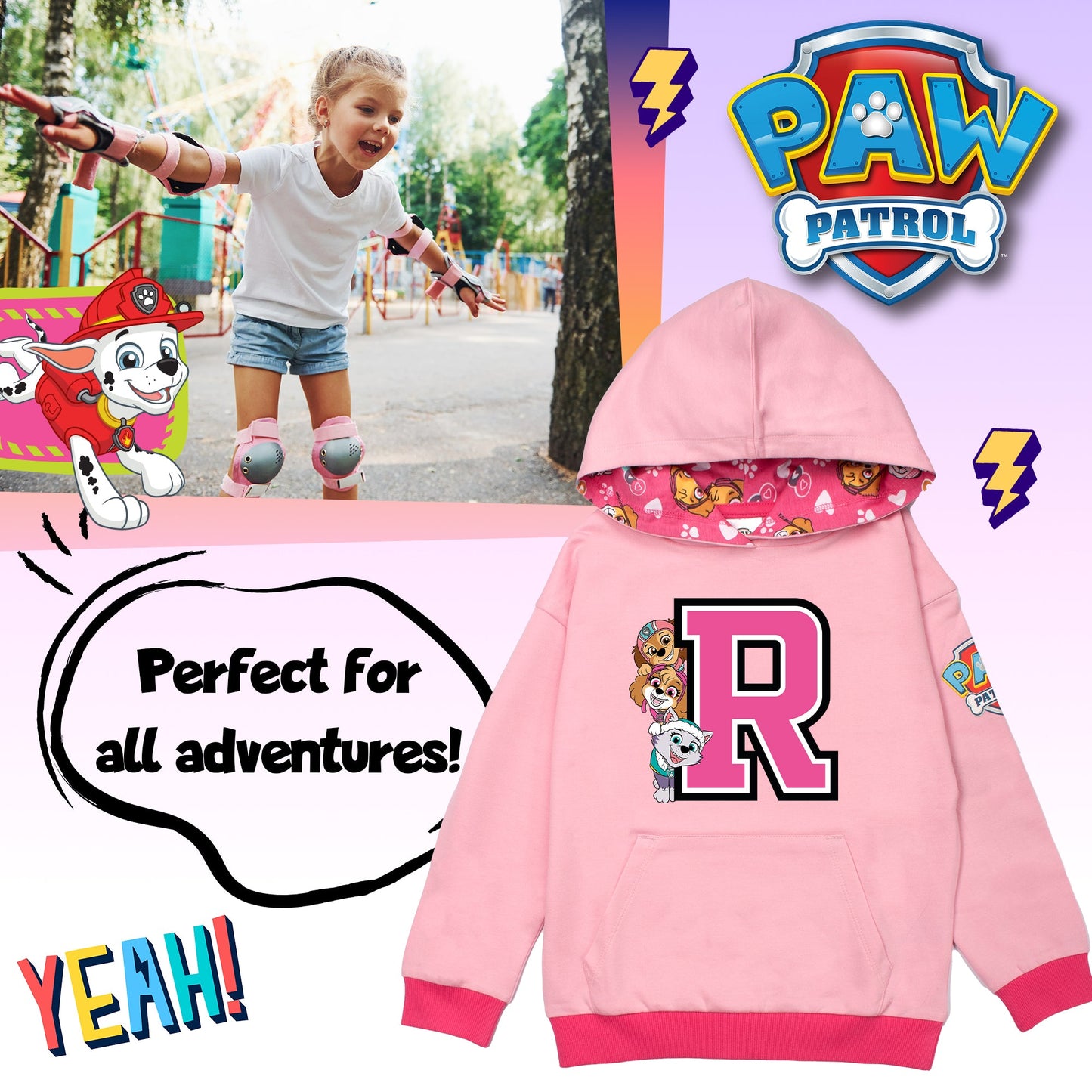Pat’ Patrouille Sweat à capuche fille- rose