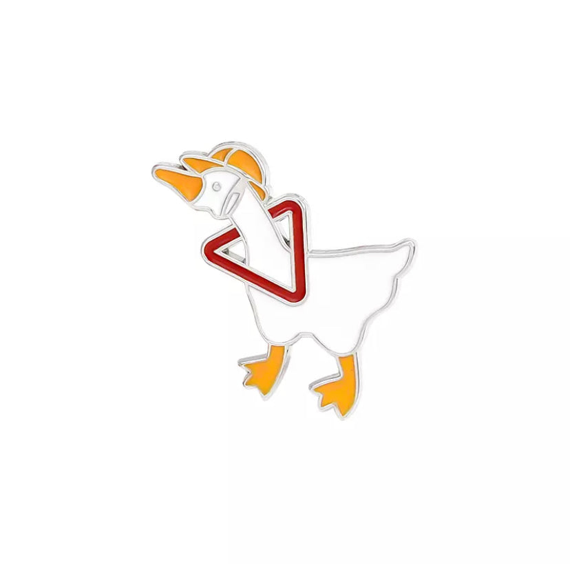 Pin de trabajador de pato blanco