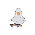 White Duck Skater Pin