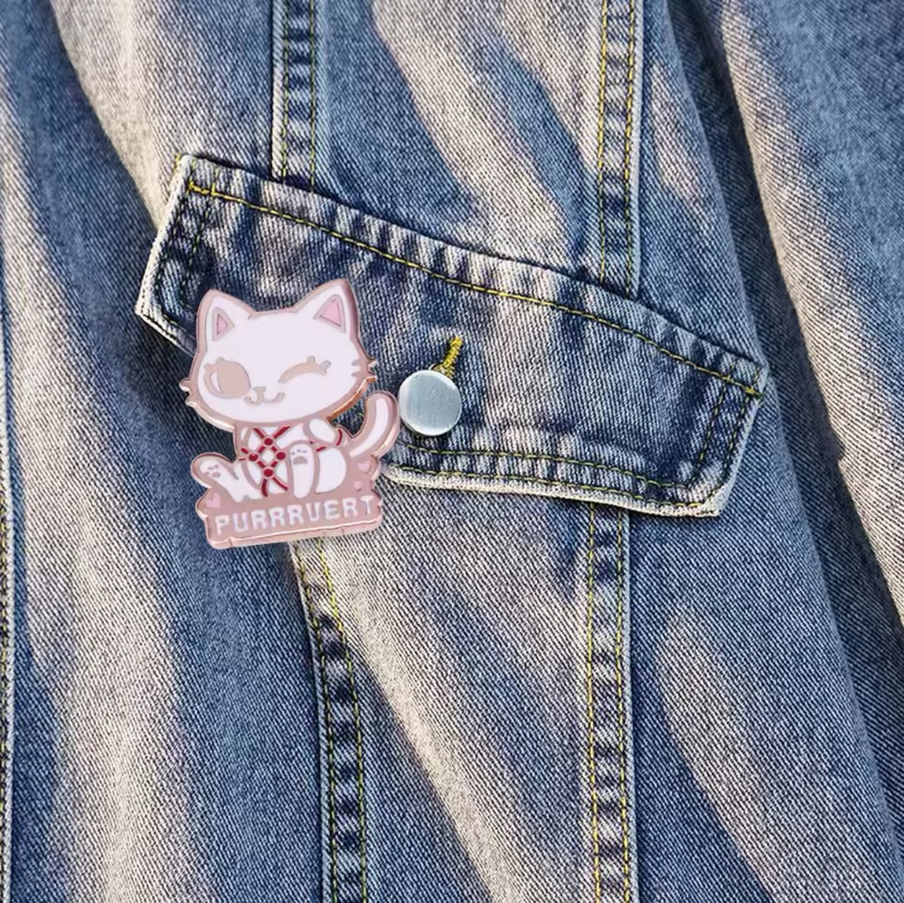 Pin's Chat "Purrrvert"