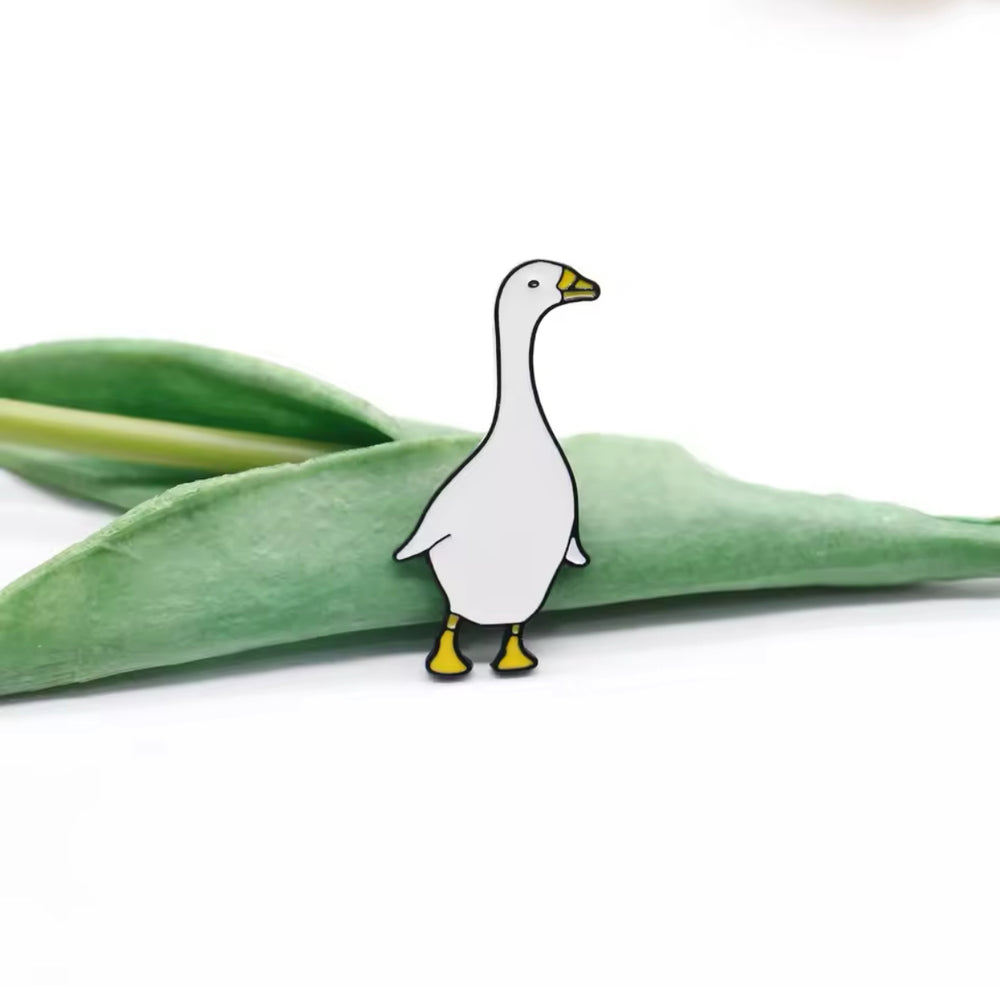 Pin de pato blanco grande
