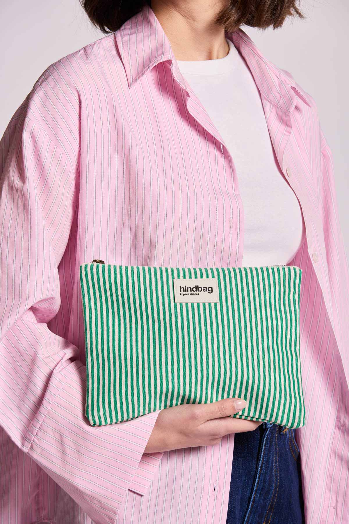 Pochette Ema Rayures vert