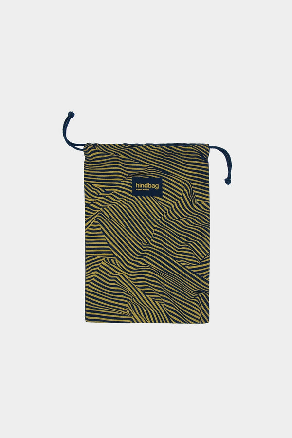 Pochon cadeau Rayure Bleu doré