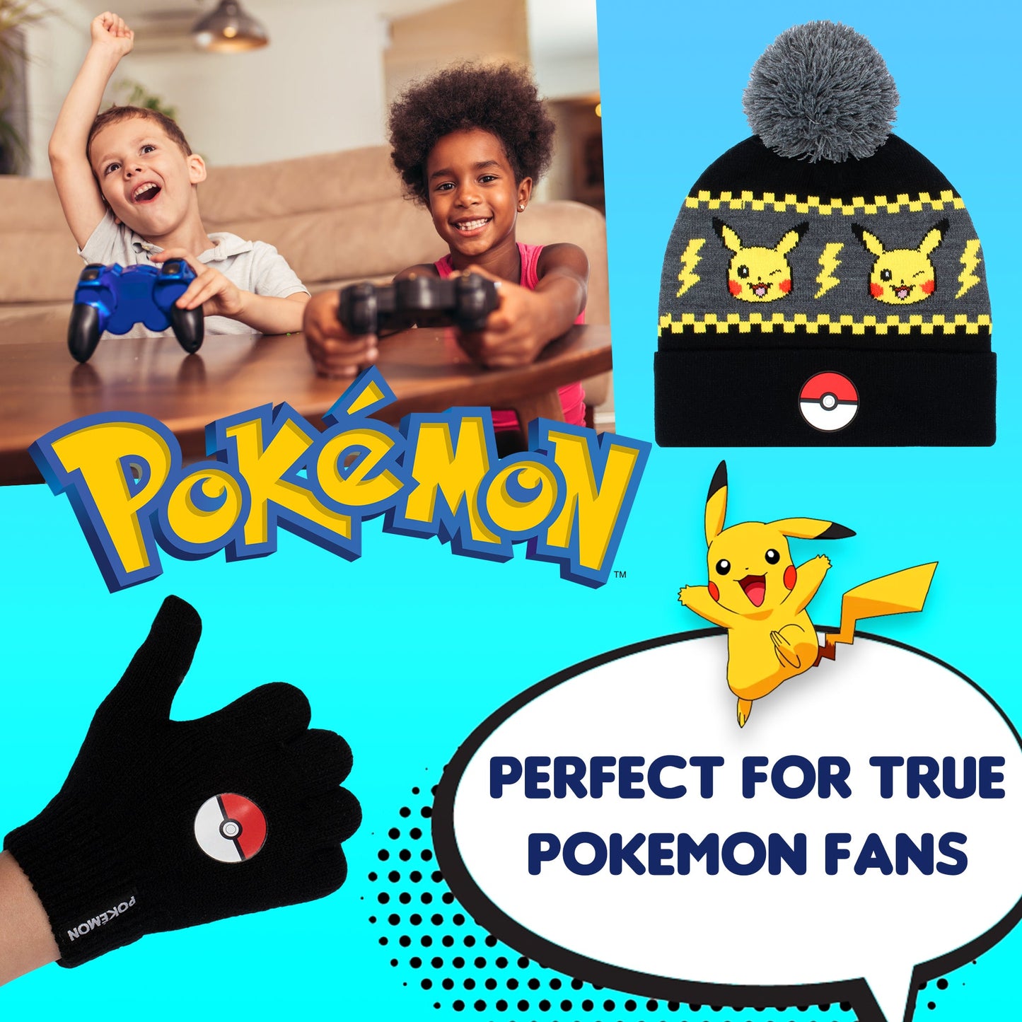 Ensemble bonnet et gants – Pikachu set