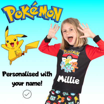 Pokémon – Long Sleeve Pyjamas – 100% Cotton, Soft & Warm Winter PJs