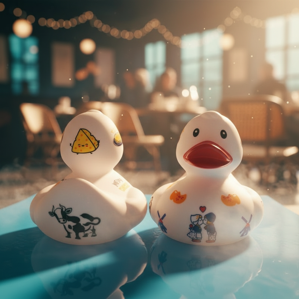 Pato holandés - Pareja besándose