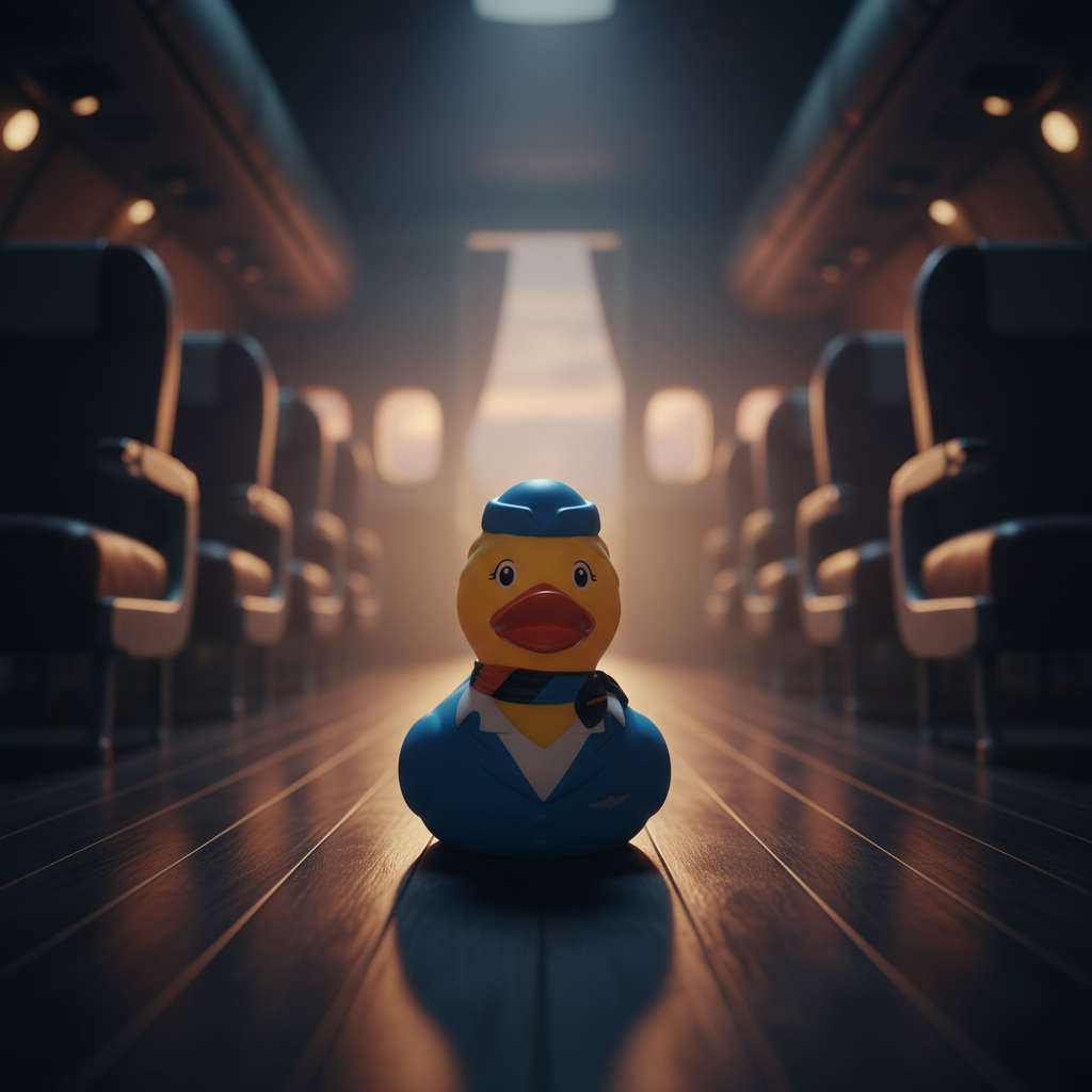 Pato, azafata, rubia