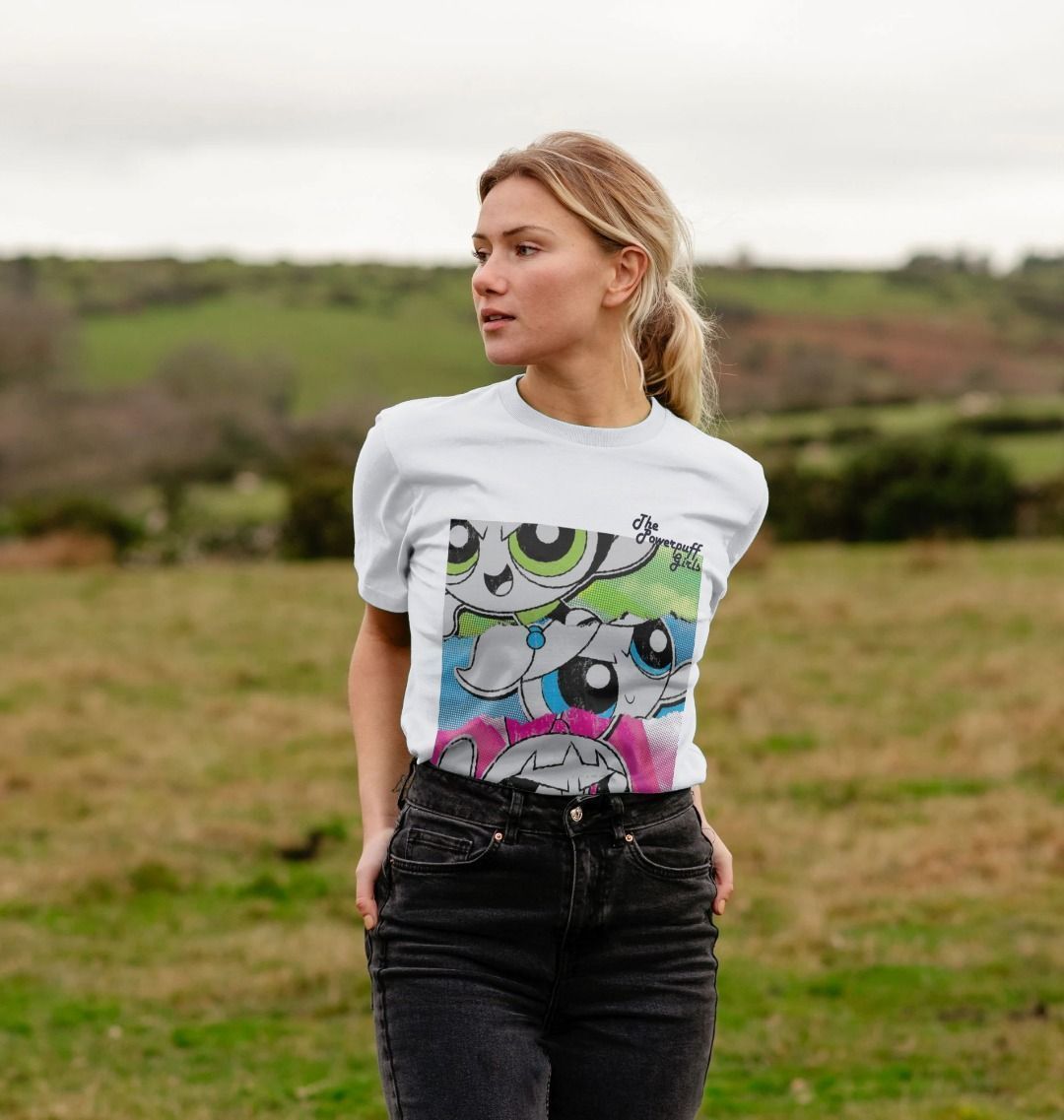 T-shirt adulte Powerpuff Girls affiche vintage