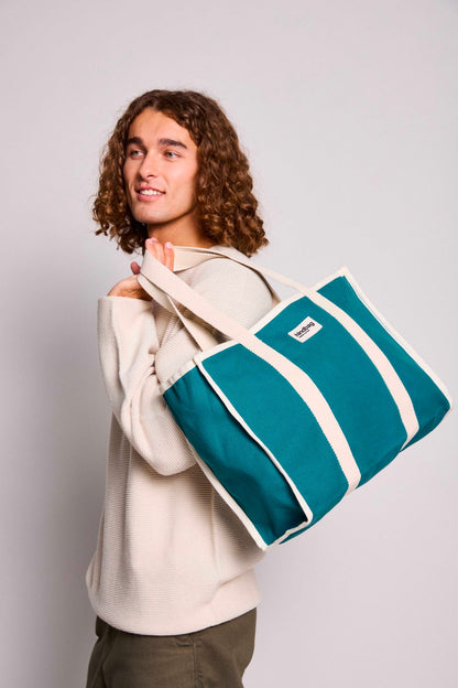 Sac cabas Oscar Bleu paon