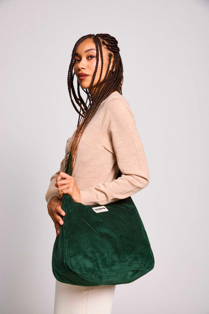 Sac hobo Claire Velours Sapin