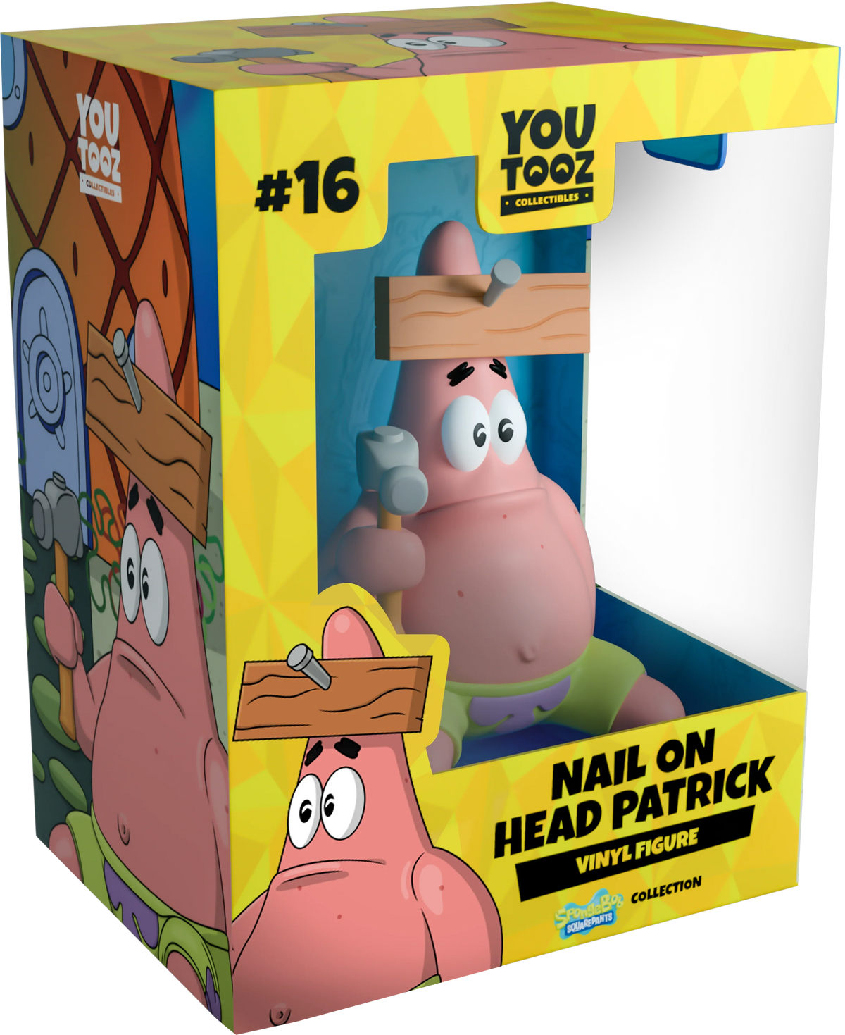 Patrick met een spijker op zijn hoofd