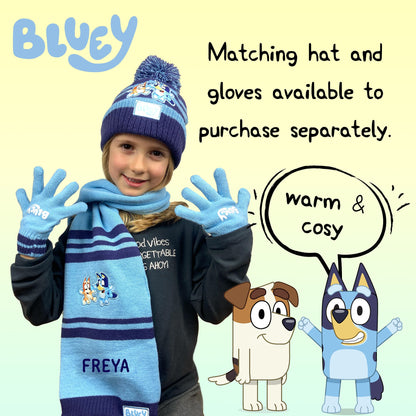 Bluey Children's Scarf Winter Woolly Scarf Soft and Warm Embroidered Name