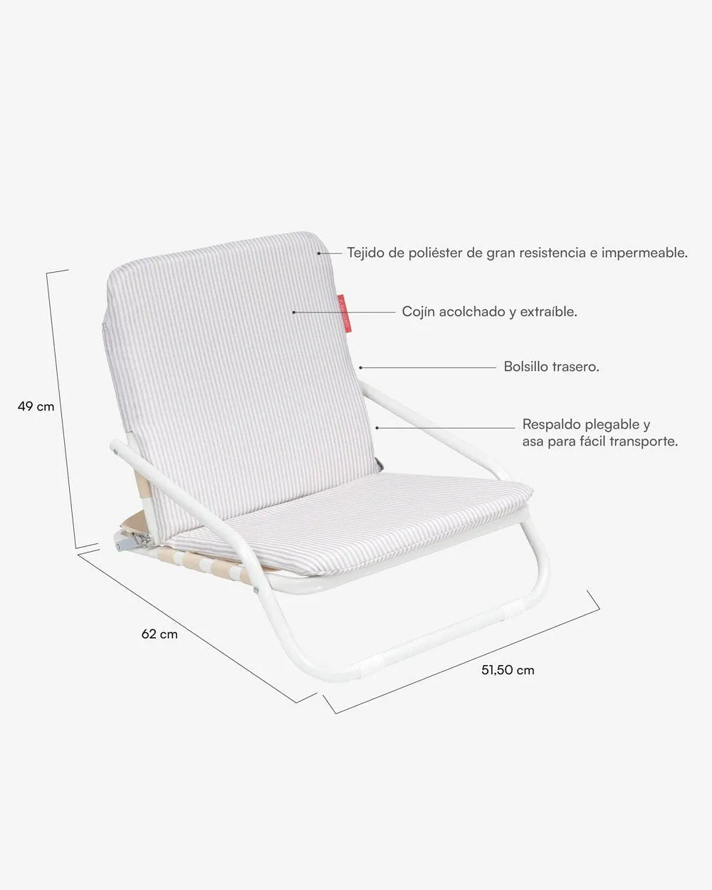 Small beige beach chair - EDEN