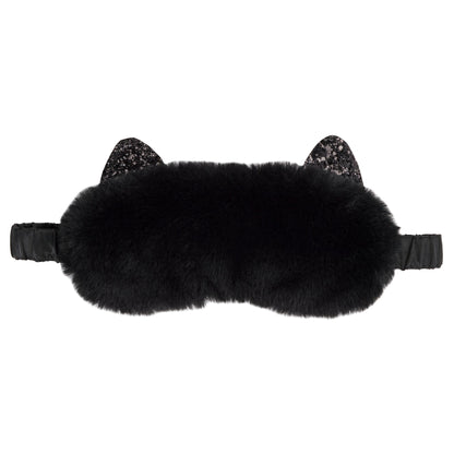 ぬいぐるみ猫型スリーピングマスク 黒猫
