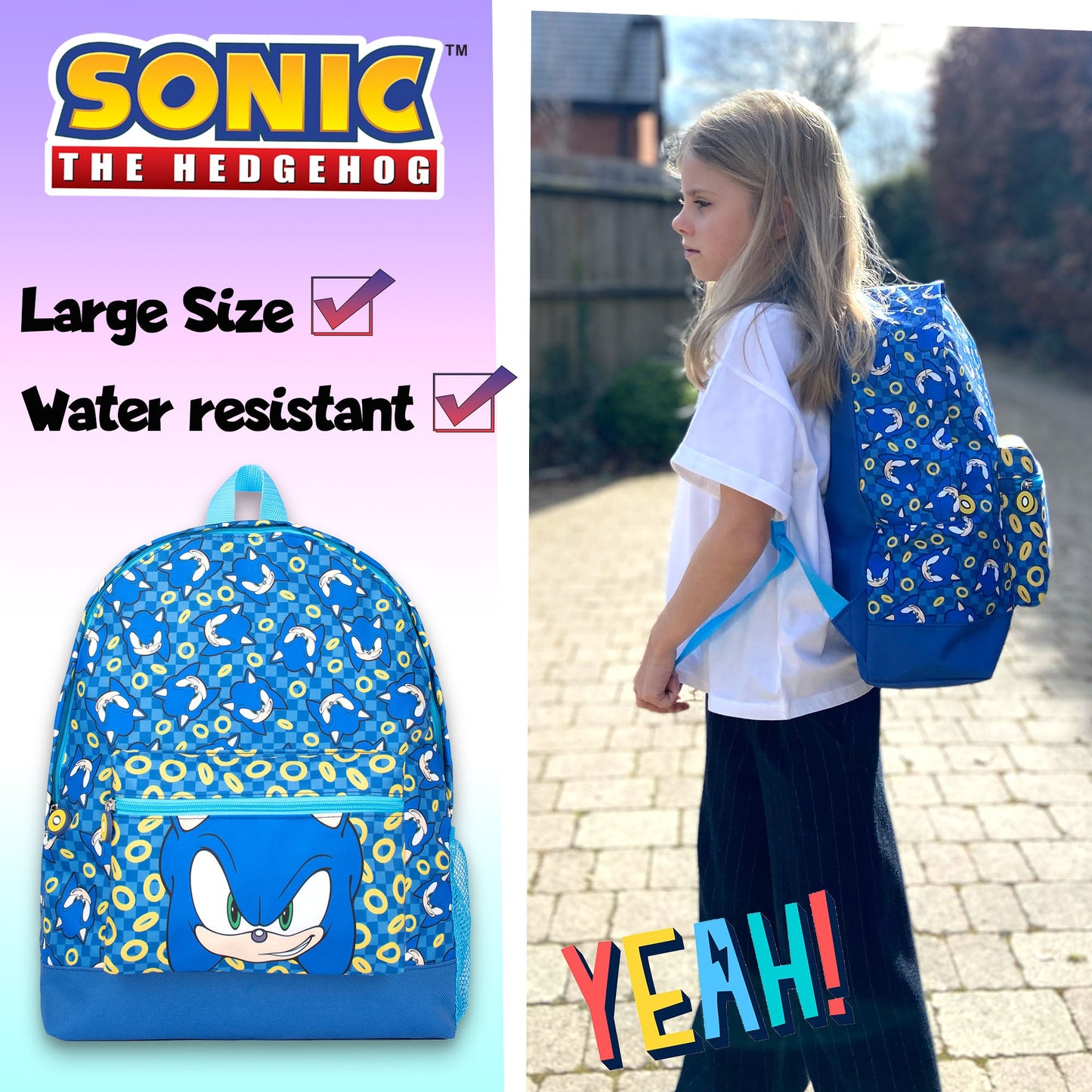 Sac à dos – Sonic the Hedgehog – Official Bag with Your Child's Name