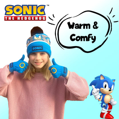 Sonic THE HEDGEHOG Winter Hat & Gloves Set garçon