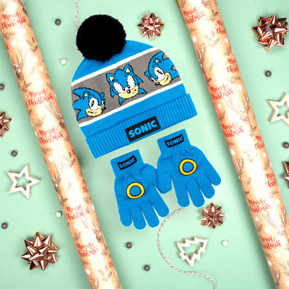 Sonic THE HEDGEHOG Winter Hat & Gloves Set garçon